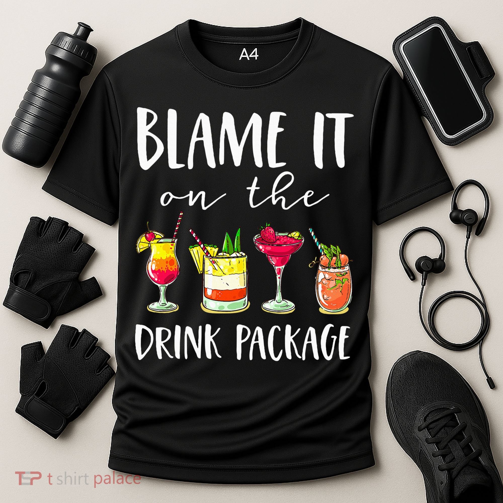 Funny Cruise Gifts Blame It On The Drink Package Cooling Performance Crew T-Shirt