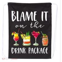 Funny Cruise Gifts Blame It On The Drink Package Drawstring Bag thumb 0