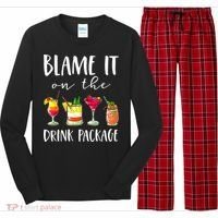 Funny Cruise Gifts Blame It On The Drink Package Long Sleeve Pajama Set thumb 0