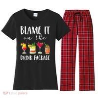 Funny Cruise Gifts Blame It On The Drink Package Women's Flannel Pajama Set thumb 0