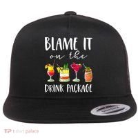 Funny Cruise Gifts Blame It On The Drink Package Flat Bill Trucker Hat thumb 0