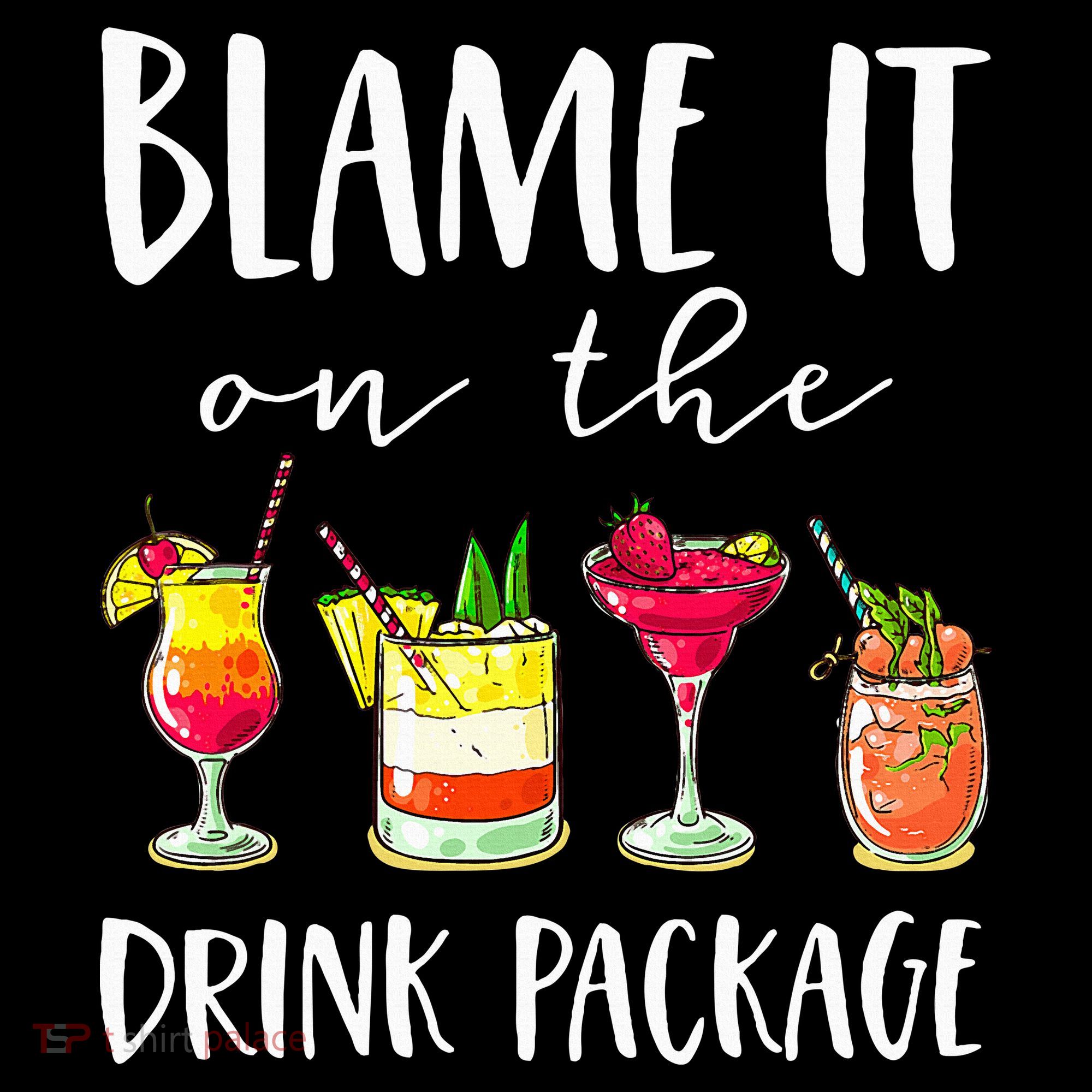 Funny Cruise Gifts Blame It On The Drink Package Pom Pom 12in Knit Beanie