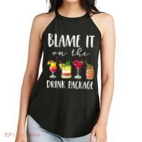 Funny Cruise Gifts Blame It On The Drink Package Women's Perfect Tri Rocker Tank thumb 2