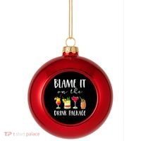 Funny Cruise Gifts Blame It On The Drink Package Plastic Christmas Ball Ornament thumb 0