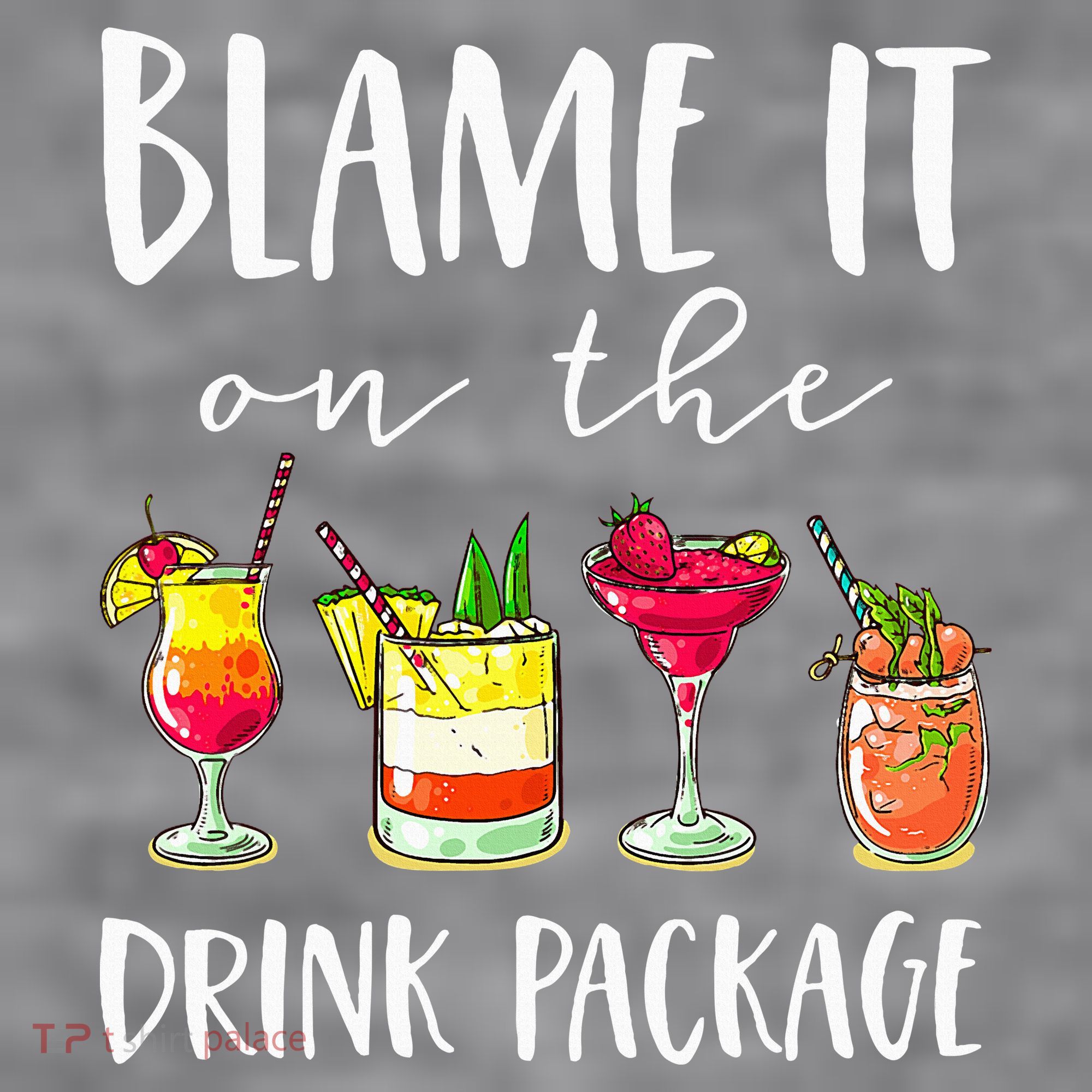 Funny Cruise Gifts Blame It On The Drink Package Women's Racerback Cropped Tank