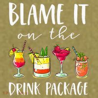Funny Cruise Gifts Blame It On The Drink Package Garment-Dyed Women's Muscle Tee thumb 6