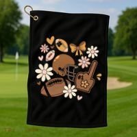 Football Coquette Game Day Mashup Golf Towel thumb 1