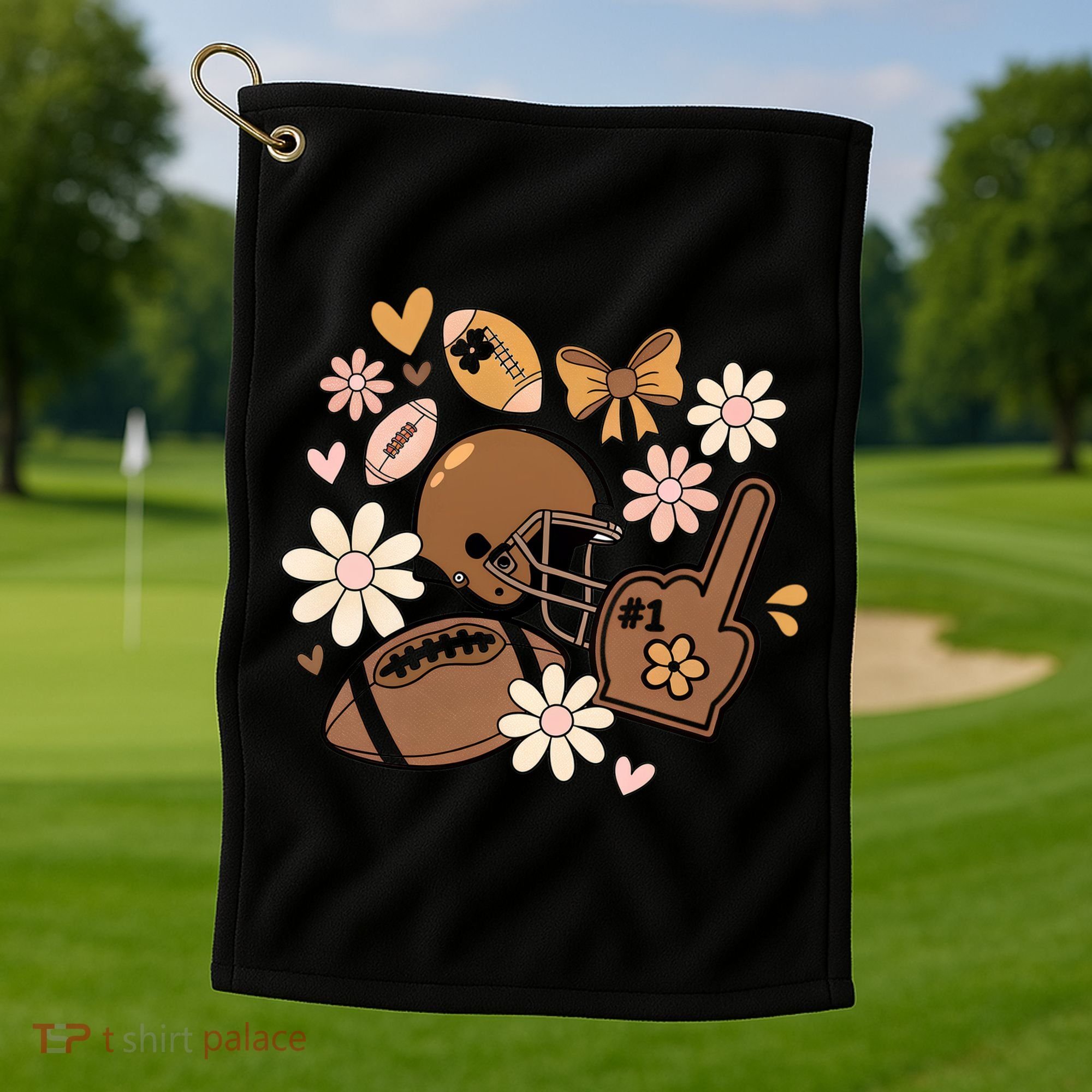 Football Coquette Game Day Mashup Golf Towel