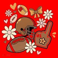Football Coquette Game Day Mashup Santa Hat thumb 1