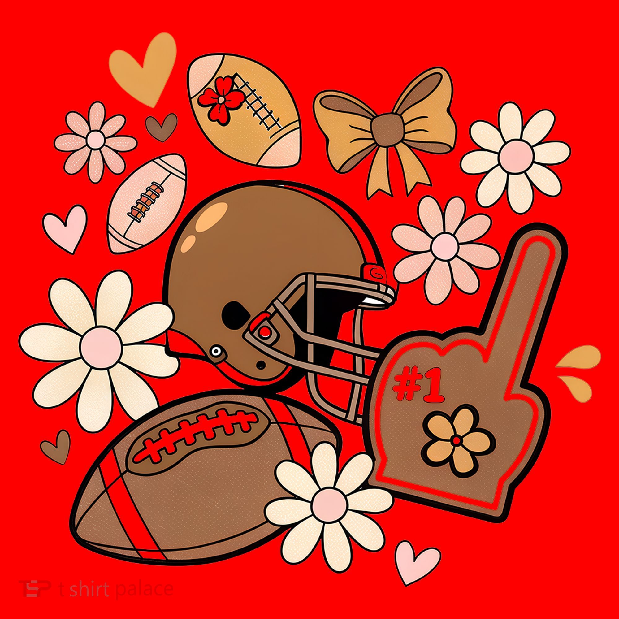 Football Coquette Game Day Mashup Santa Hat