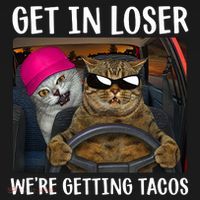 Funny Cats Get In Loser We're Getting Tacos Doggie Tank thumb 4