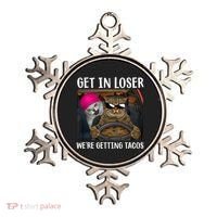 Funny Cats Get In Loser We're Getting Tacos Ornament thumb 0