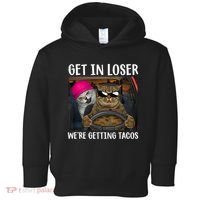 Funny Cats Get In Loser We're Getting Tacos Toddler Hoodie thumb 0