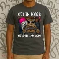 Funny Cats Get In Loser We're Getting Tacos T-Shirt thumb 3