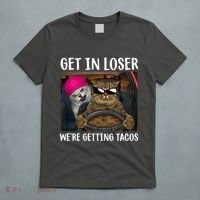 Funny Cats Get In Loser We're Getting Tacos T-Shirt thumb 5