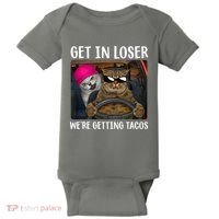 Funny Cats Get In Loser We're Getting Tacos Baby Bodysuit thumb 0