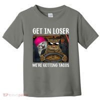 Funny Cats Get In Loser We're Getting Tacos Toddler T-Shirt thumb 0