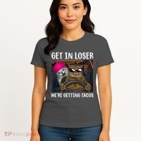 Funny Cats Get In Loser We're Getting Tacos Women's T-Shirt thumb 4