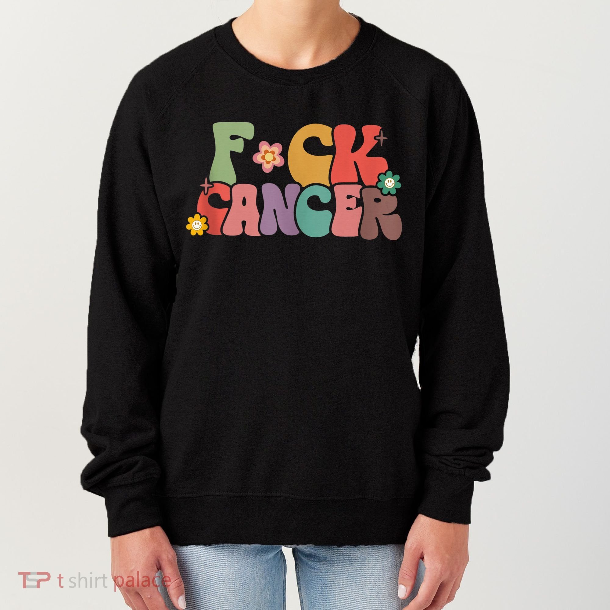Fuck Cancer Groovy Retro Women's Sweatshirt