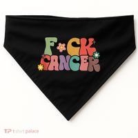 Fuck Cancer Groovy Retro USA-Made Doggie Bandana thumb 0