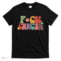 Fuck Cancer Groovy Retro T-Shirt thumb 0