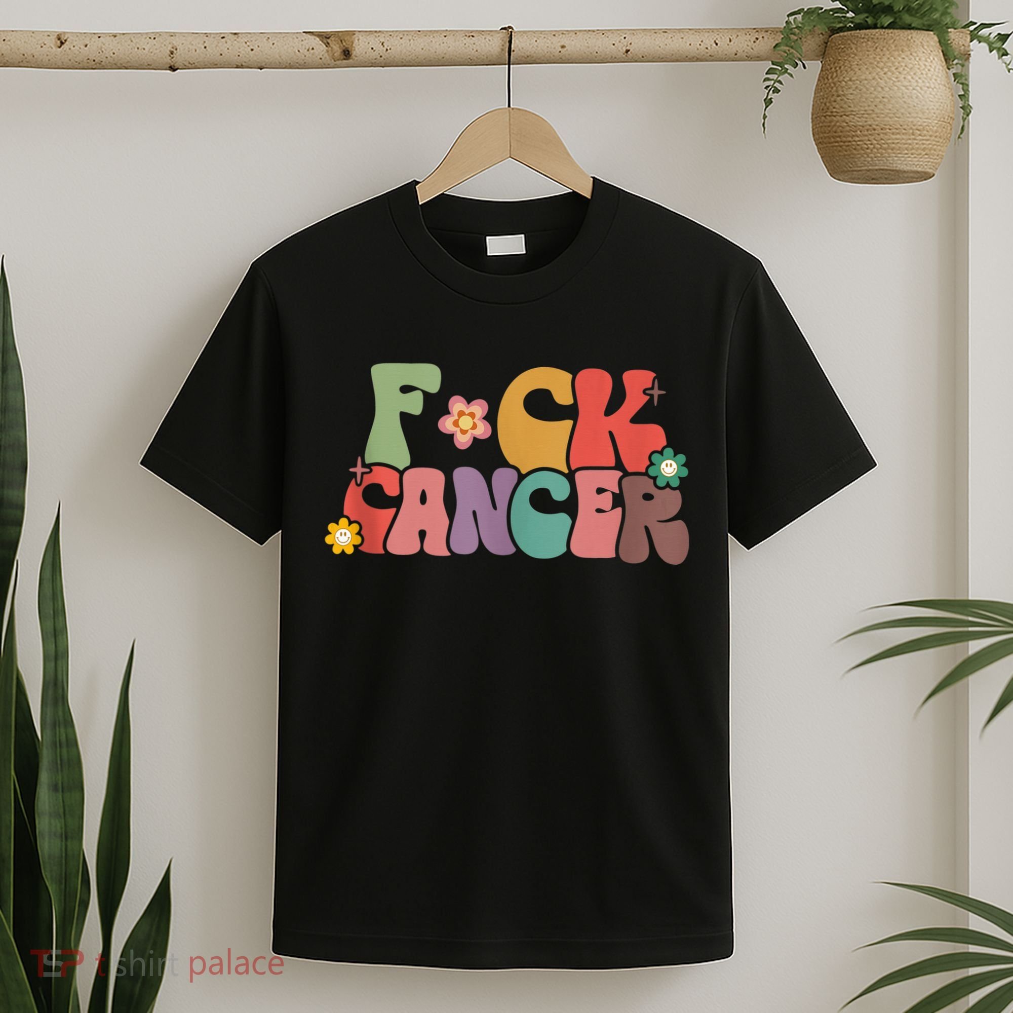 Fuck Cancer Groovy Retro T-Shirt