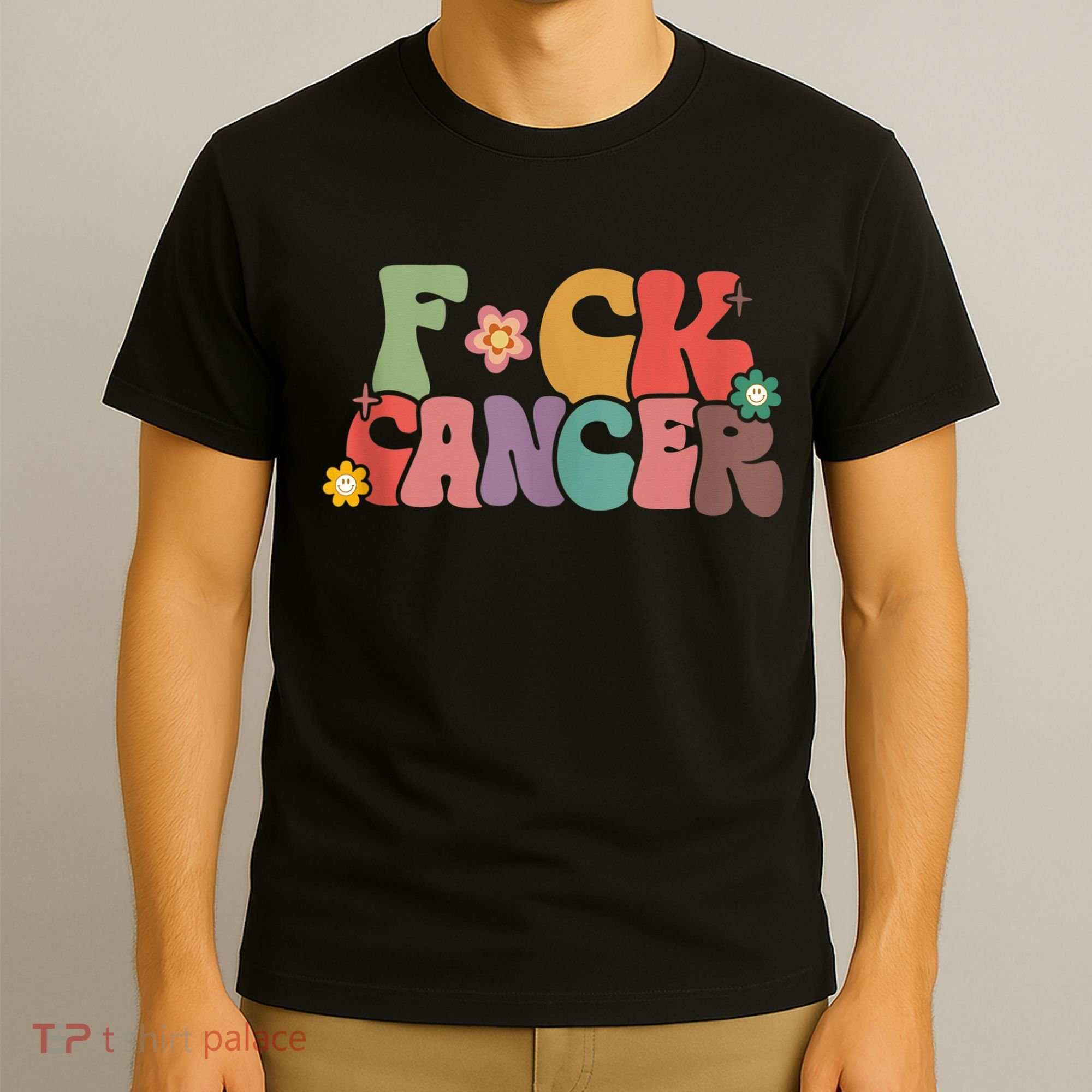 Fuck Cancer Groovy Retro T-Shirt