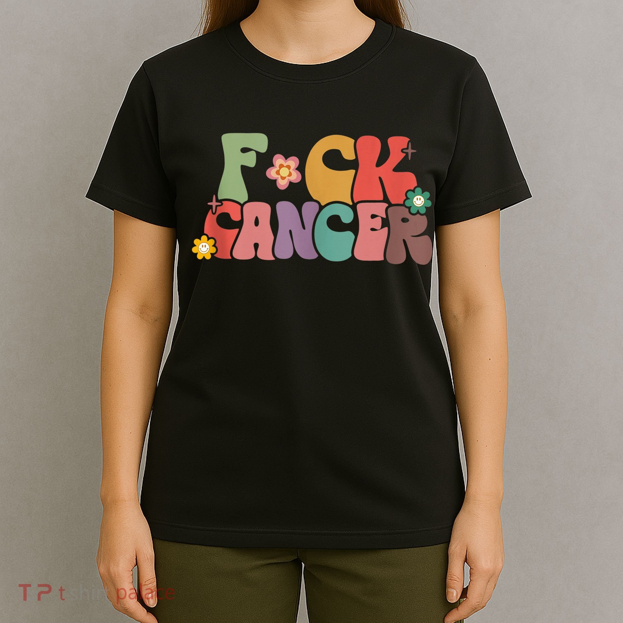 Fuck Cancer Groovy Retro T-Shirt