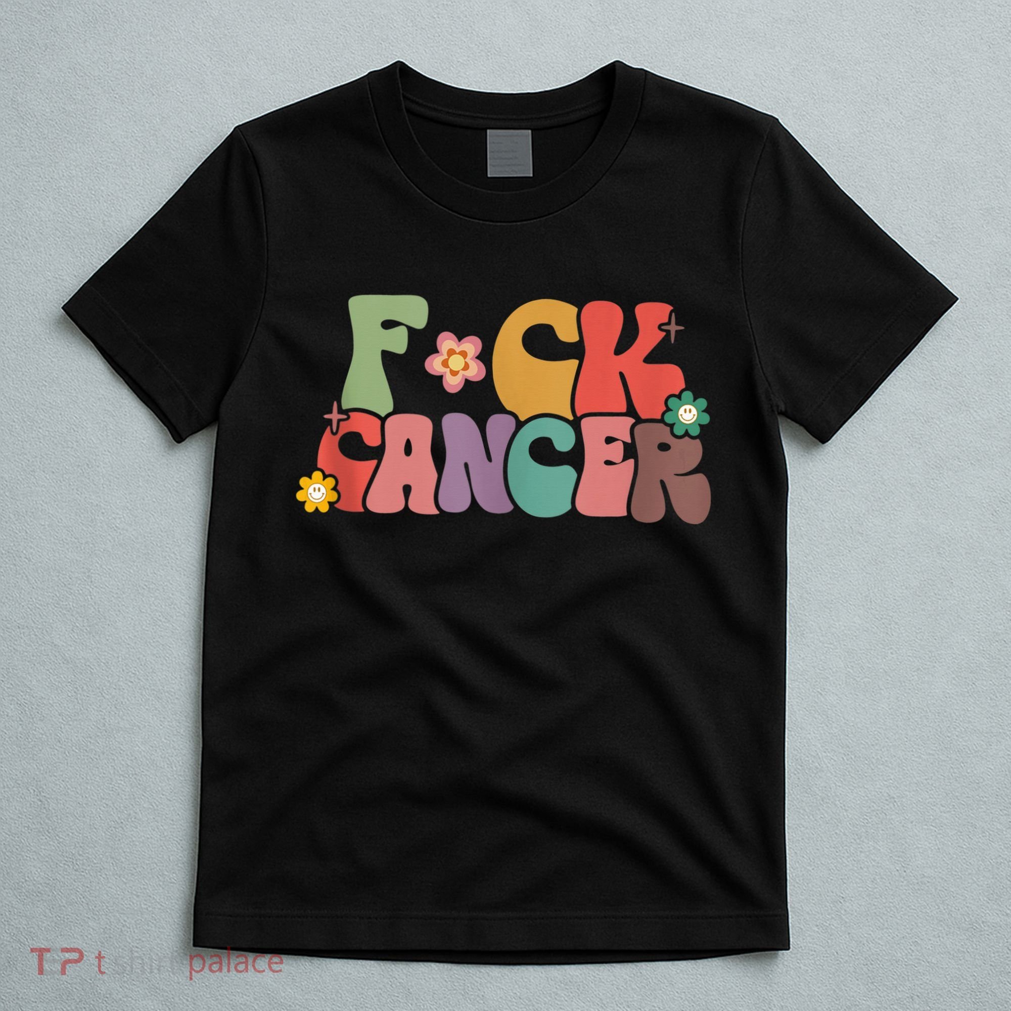 Fuck Cancer Groovy Retro T-Shirt