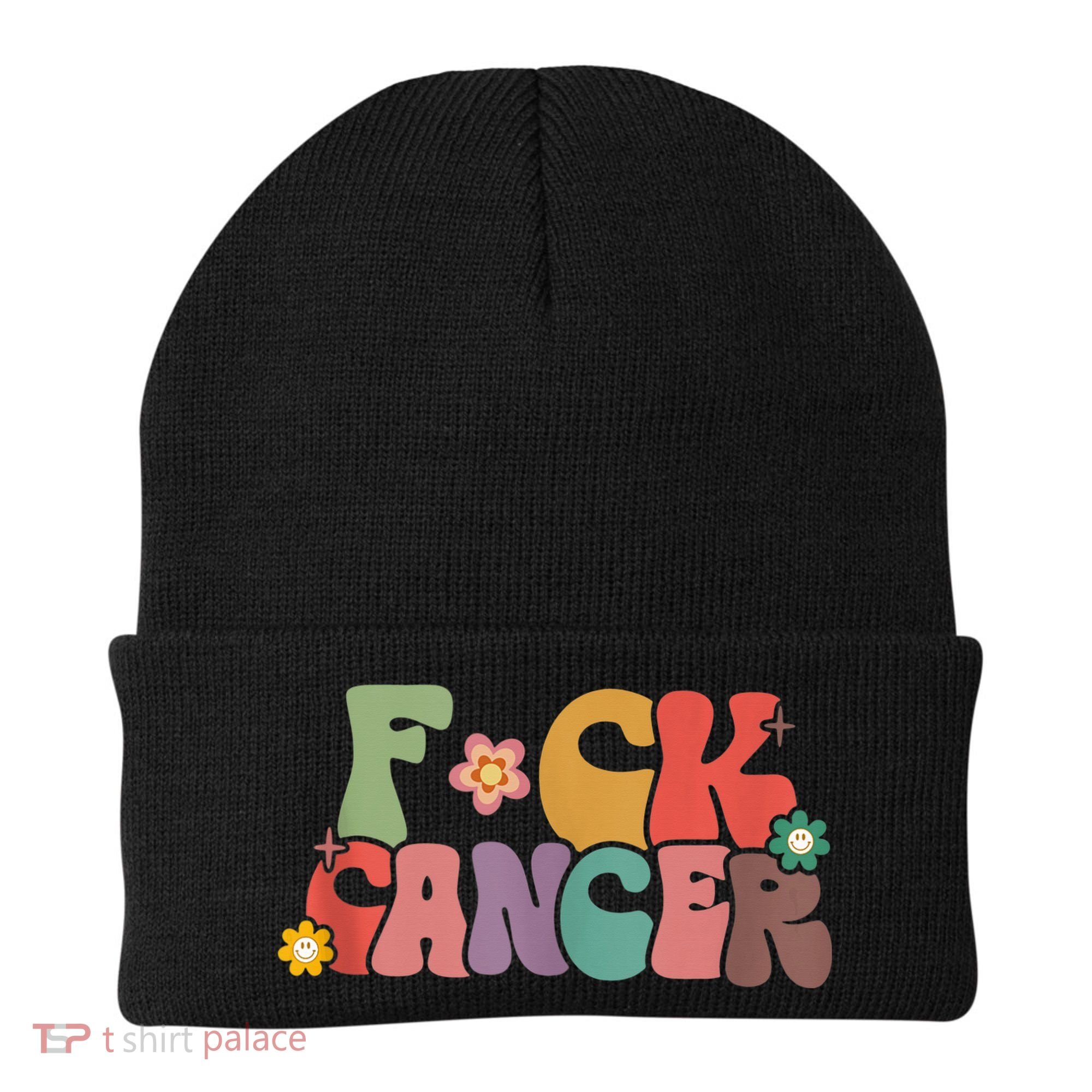 Fuck Cancer Groovy Retro Beanie
