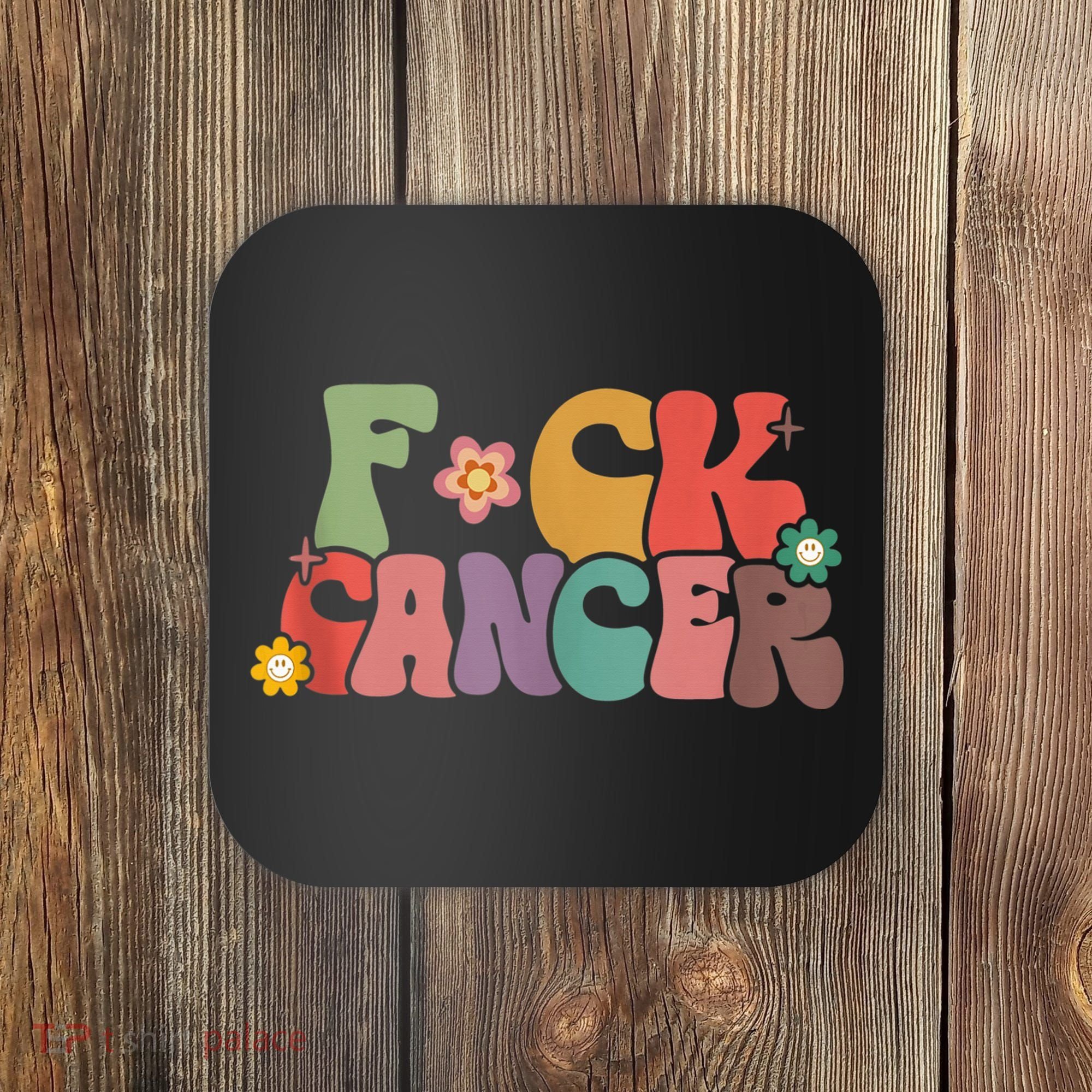 Fuck Cancer Groovy Retro Coaster