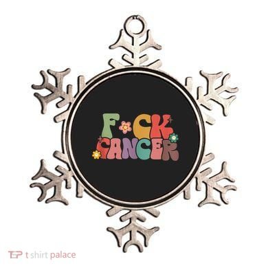 Fuck Cancer Groovy Retro Ornament