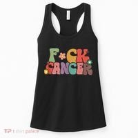 Fuck Cancer Groovy Retro Women's Tank Top thumb 0