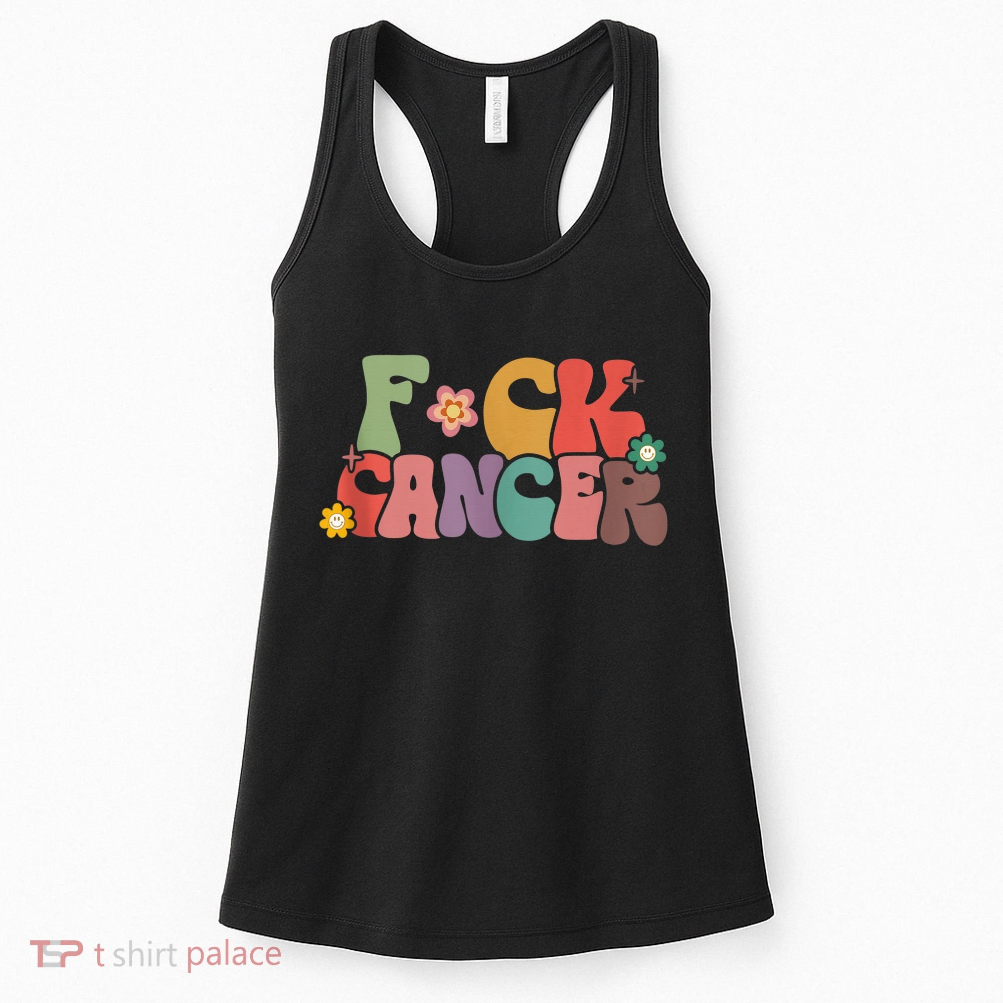 Fuck Cancer Groovy Retro Women's Tank Top