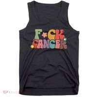 Fuck Cancer Groovy Retro Tank Top thumb 0