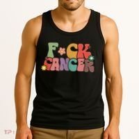 Fuck Cancer Groovy Retro Tank Top thumb 3