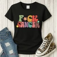 Fuck Cancer Groovy Retro Women's T-Shirt thumb 3
