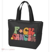 Fuck Cancer Groovy Retro Tote Bag thumb 3
