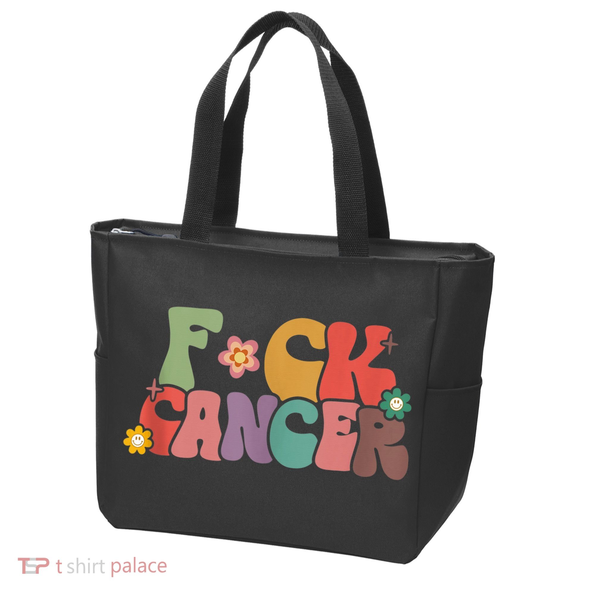 Fuck Cancer Groovy Retro Tote Bag