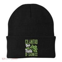 Funny Cilantro Green Herb Dislike Bad Taste Of Sadness Beanie thumb 0