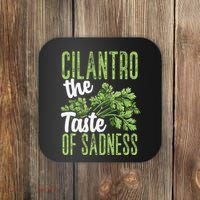 Funny Cilantro Green Herb Dislike Bad Taste Of Sadness Coaster thumb 0