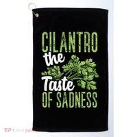 Funny Cilantro Green Herb Dislike Bad Taste Of Sadness Golf Towel thumb 0