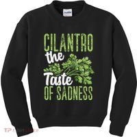 Funny Cilantro Green Herb Dislike Bad Taste Of Sadness Kids Sweatshirt thumb 0