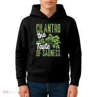 Funny Cilantro Green Herb Dislike Bad Taste Of Sadness Kids Hoodie thumb 4