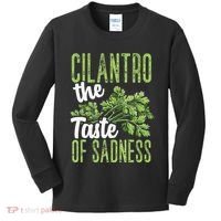 Funny Cilantro Green Herb Dislike Bad Taste Of Sadness Kids Long Sleeve Shirt thumb 0