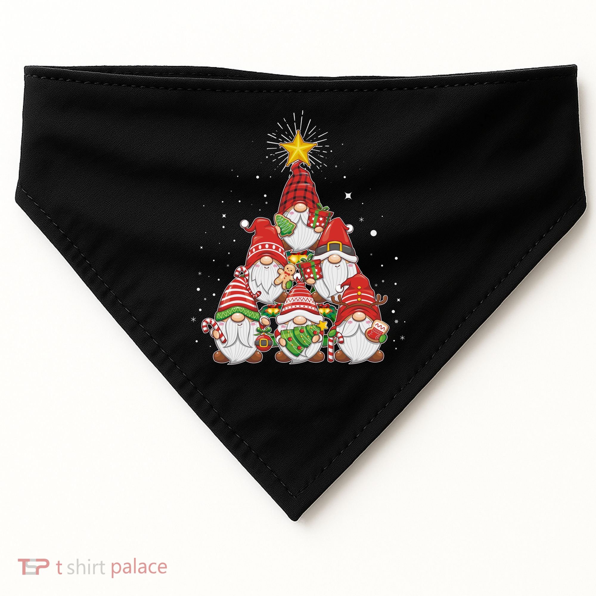 Funny Christmas Gnome Tree USA-Made Doggie Bandana