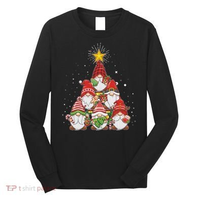Funny Christmas Gnome Tree Long Sleeve Shirt