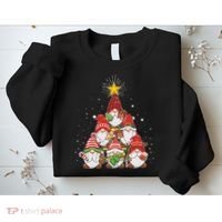 Funny Christmas Gnome Tree Sweatshirt thumb 2