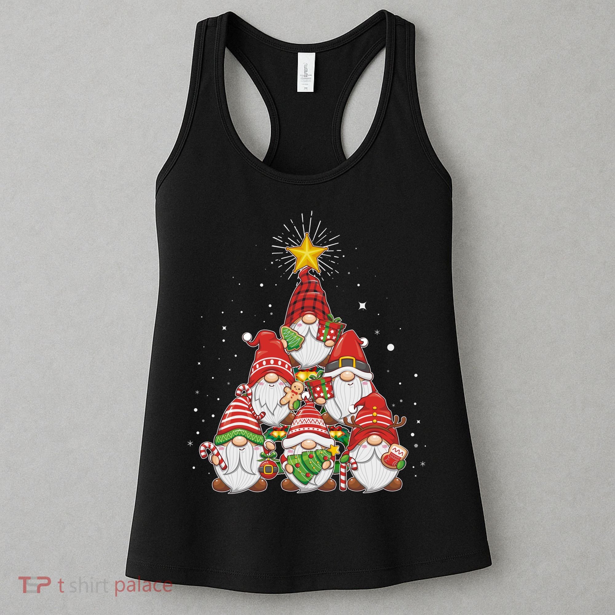 Funny Christmas Gnome Tree Women's Tank Top