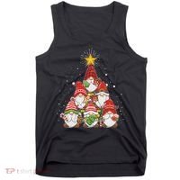 Funny Christmas Gnome Tree Tank Top thumb 0